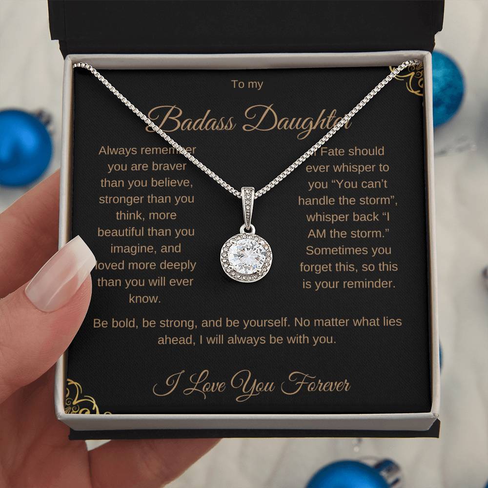 To My Badass Daughter Luxury Gold Necklace