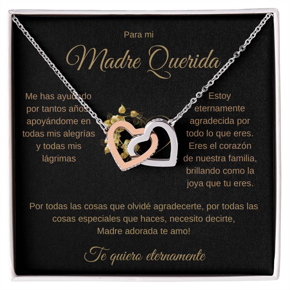 Madre Querida Luxury Gold Interlocking Hearts Necklace